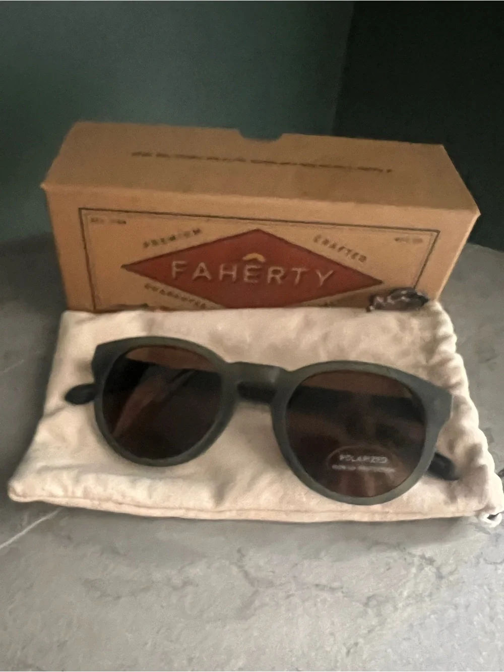 Faherty Norris Sunglasses Matte Olive Unisex